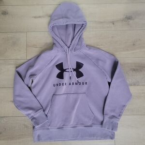 Under Armour Women's Small Purple Fleece Hoodie With Dark Purple Logo.